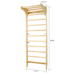 Natural Swedish Ladder Stall Bars Set for Physical Therapy & Gymnastics with High Weight Capacity