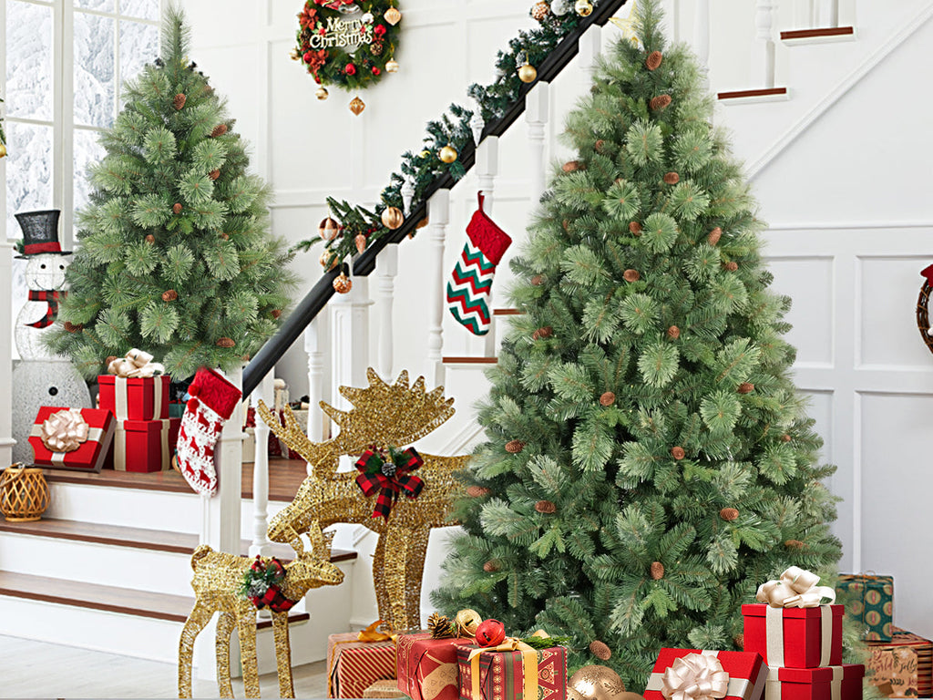 5FT Pre-Lit Artificial Christmas Tree with Warm LED Lights - Green