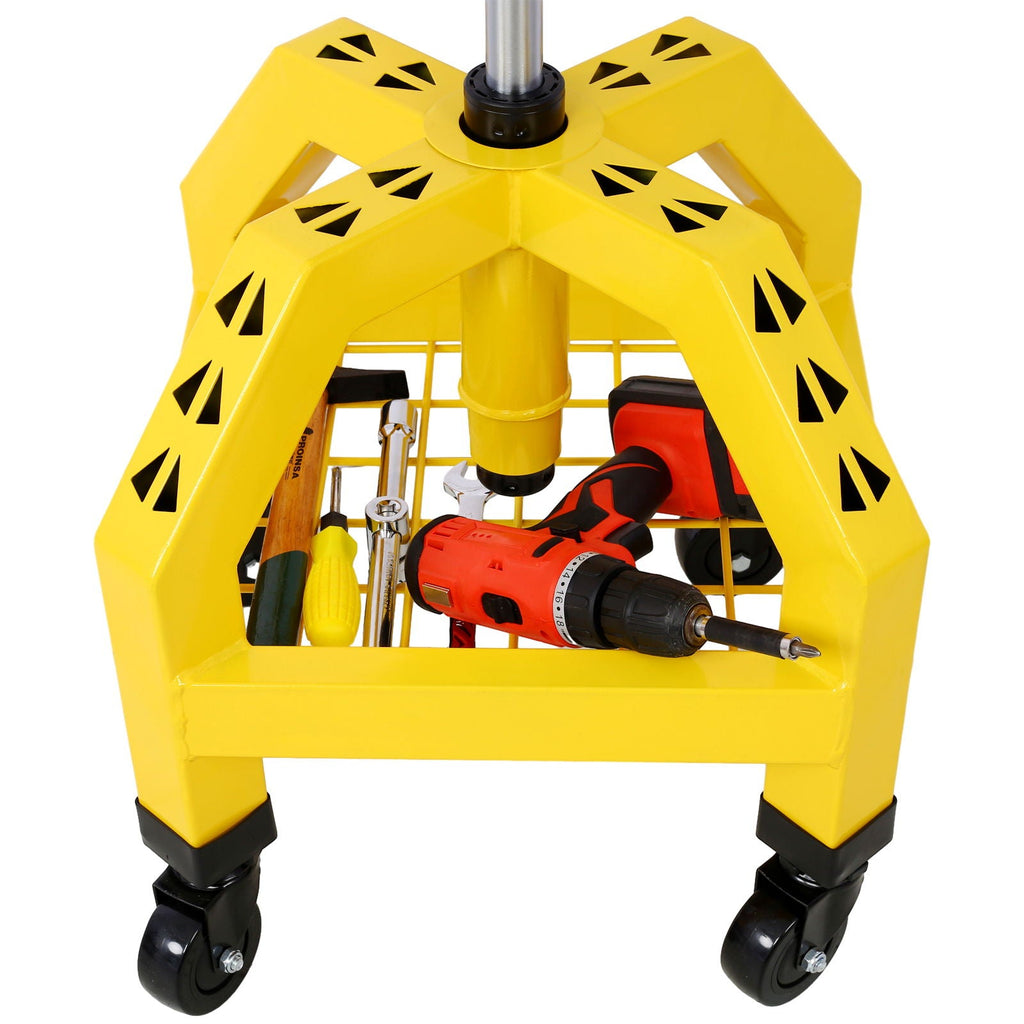 Pneumatic 360 Degree Swivel Creeper Stool with Adjustable Height - Red, Yellow, Green, Dark Gray