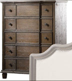 Oak Accent Chest with Five Drawers and Felt-Lined Top - Oak