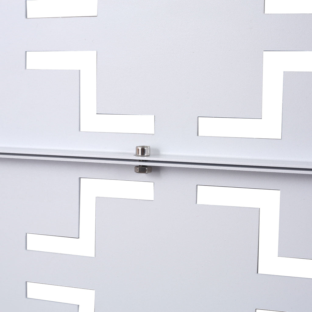 Black Metal Room Divider Privacy Screen with Rust-Resistant Finish