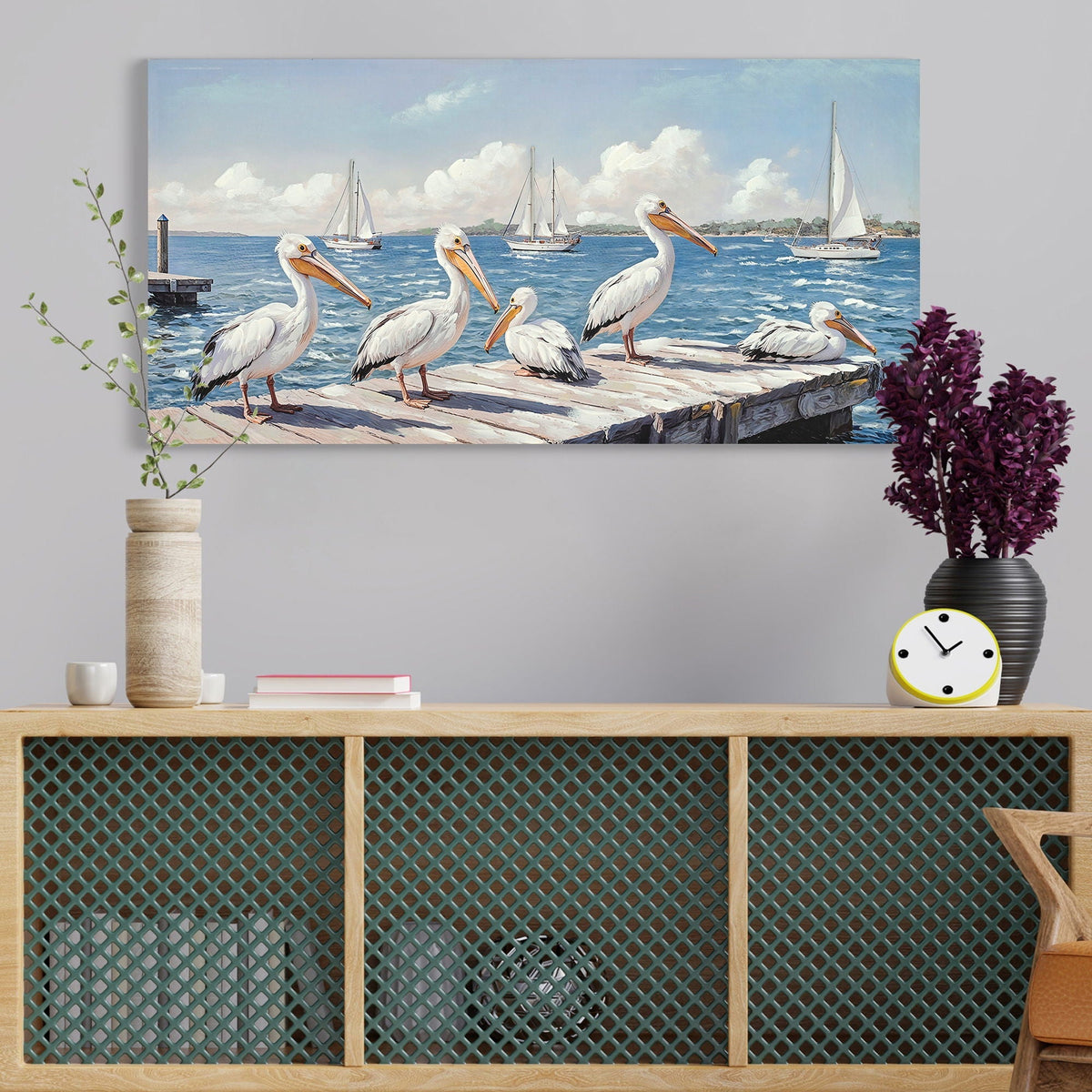 Beach Wall Art Large Ocean Seagull Canvas Pictures For Living Room