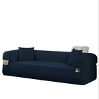 Spring Sofa with High-Quality Fabric and Storage - Blue