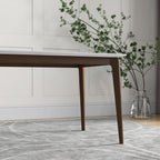 Rectangular Modern Dining Table with Solid Wood Construction – Dark Brown or White