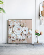 Square Framed Wall Art Flower Canvas Print