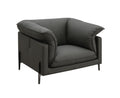 Top Grain Leather Chair with Memory Foam Cushions – Black