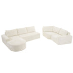 Modular Cloud Sectional Sofa Set with Deep Seating - Choose Beige, Dark Gray, or Dark Brown
