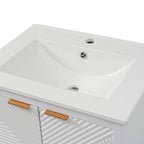 Modern Bathroom Vanity with Sink Combo – Compact Storage - Dark Brown or White