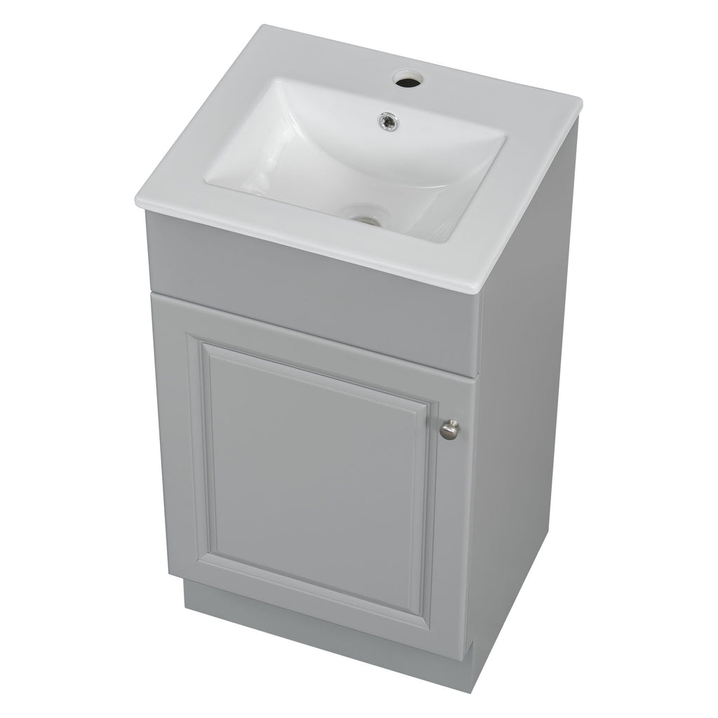 Bathroom Vanity with Sink and Adjustable Shelf - Multiple Colors