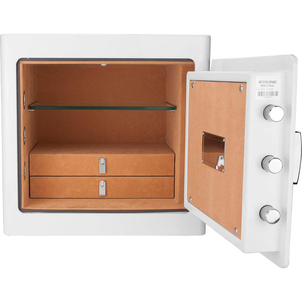 Durable Construction Jewelry Safe with Fireproof Protection - White or Black