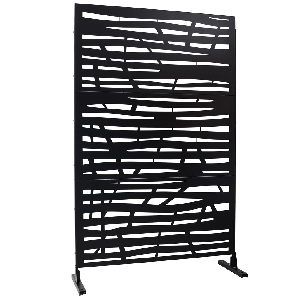Metal Privacy Screen Room Divider with Durable Construction - Black, White, Dark Brown