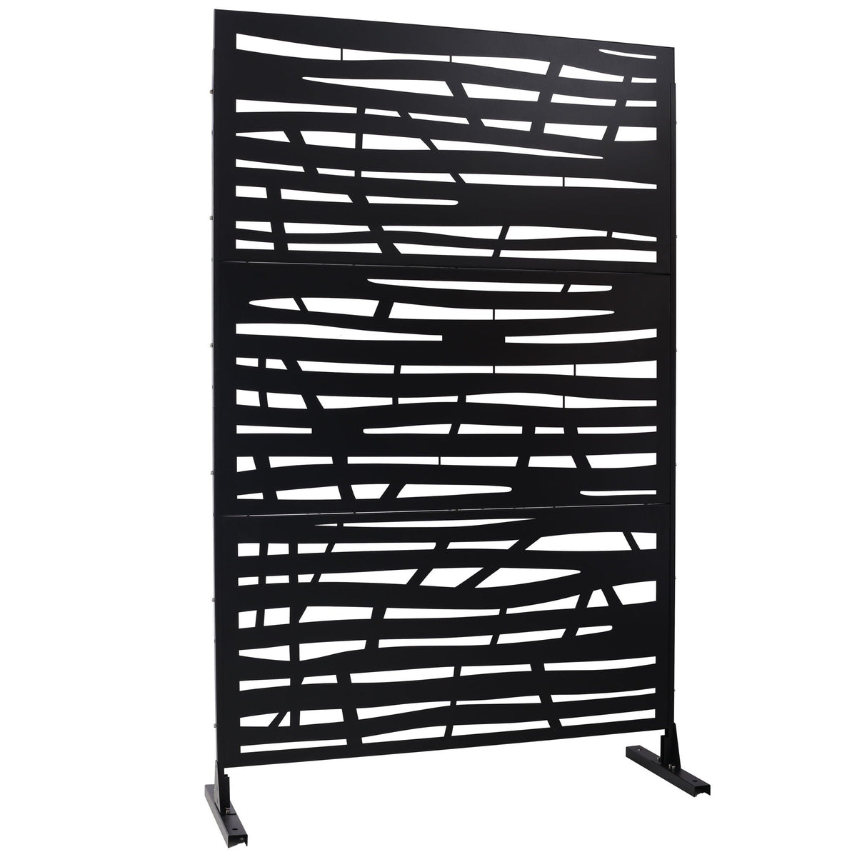 Metal Privacy Screen Room Divider with Durable Construction - Black, White, Dark Brown