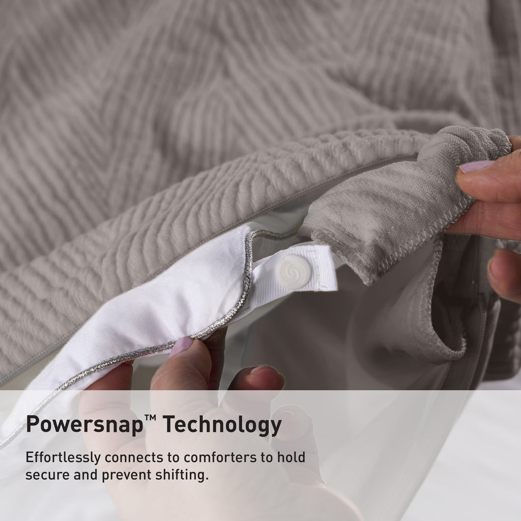 Moisture-Wicking Queen Duvet Set with PowerSnap™ - Taupe