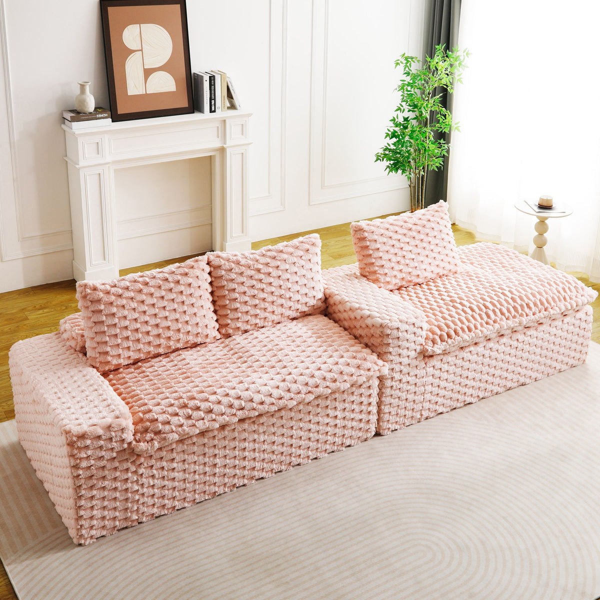 Convertible Modular Sectional Sofa with Twin Seat and Chaise - Multiple Colors