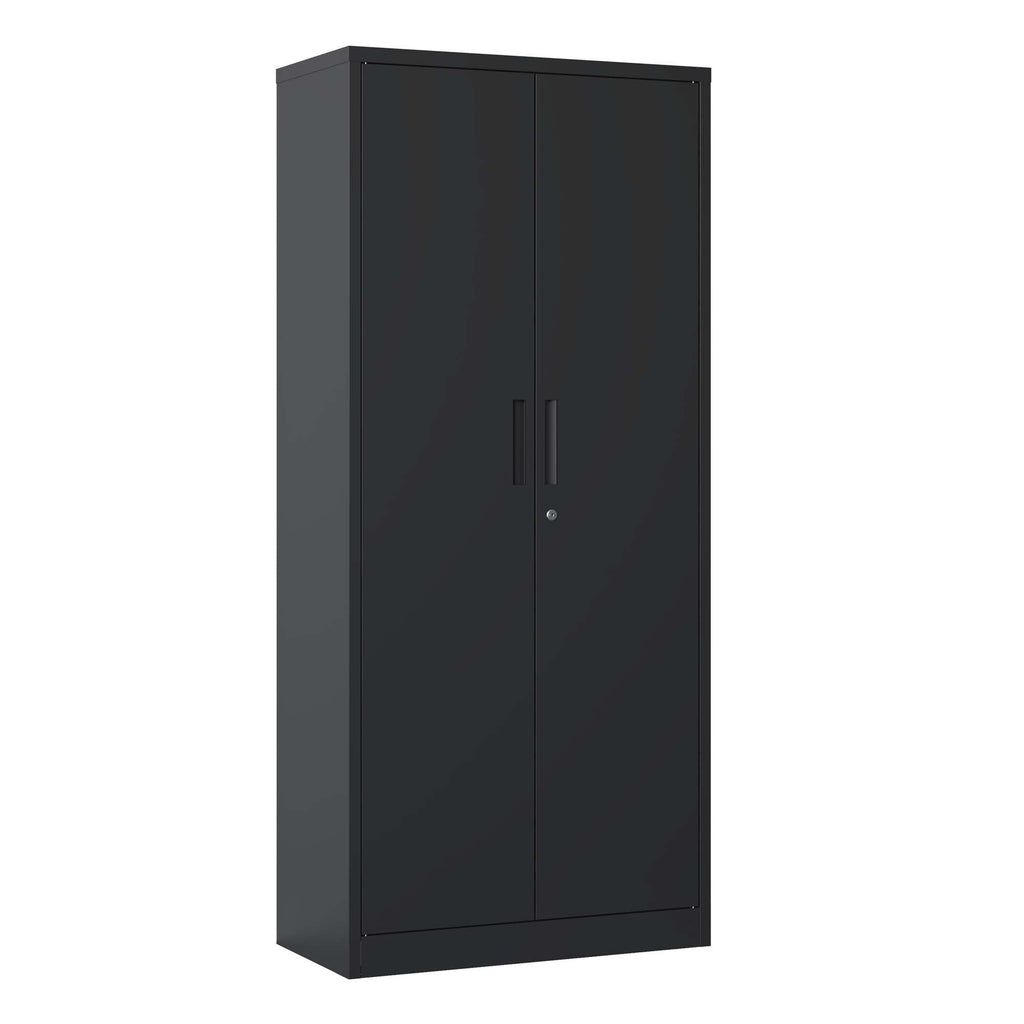 Steel Garage Storage Cabinet with Adjustable Shelves and Lock – Black or White