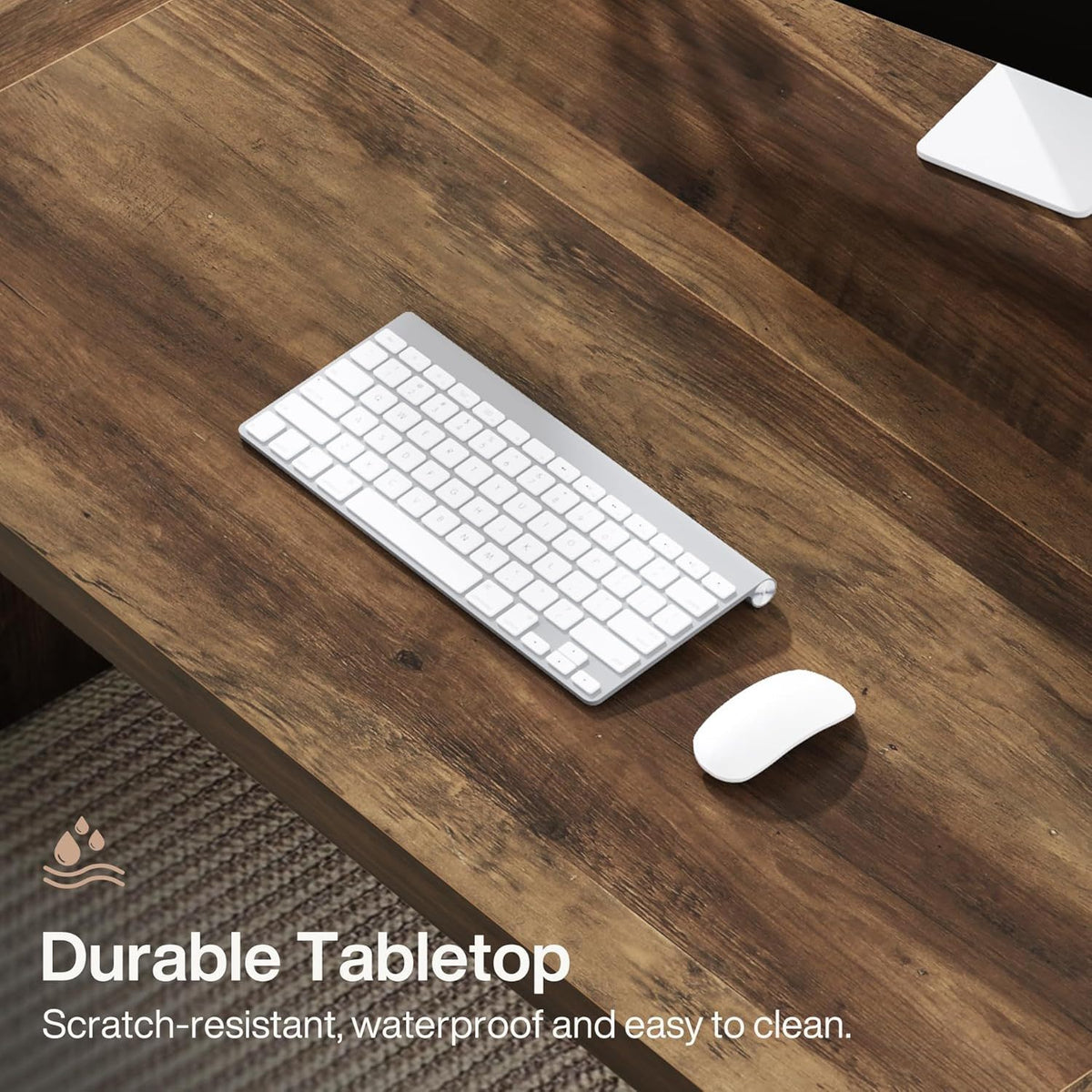 Executive Desk with Pedestal - Large Writing Workstation - Brown