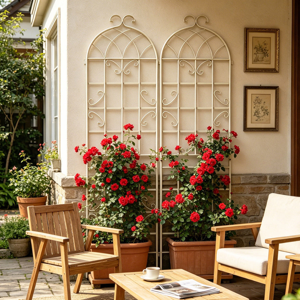 Metal Garden Rustproof Trellis for Climbing Plants – Outdoor Flower Support