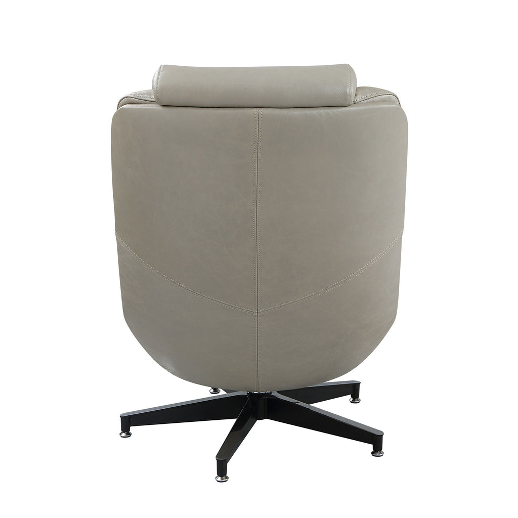 Top Grain Leather Swivel Accent Chair with Ergonomic Design - Twilight
