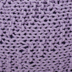 Knitted Round Pouf Ottoman with Polystyrene Bead Filling - Purple or Yellow