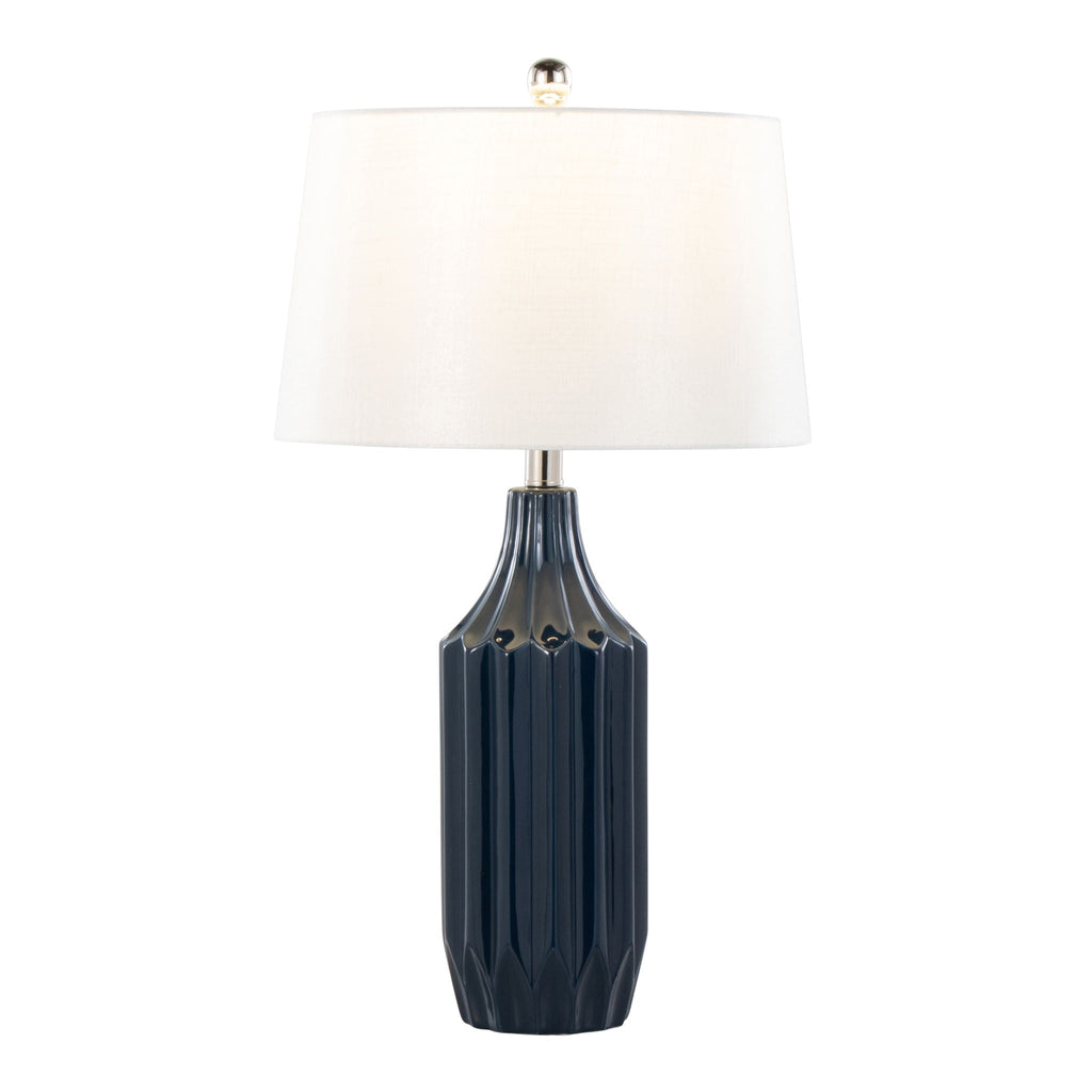 Contemporary Table Lamp with Ceramic Base - Blue