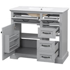 36" Bathroom Vanity with Sink and Soft Close Hinges - Dark Gray or White
