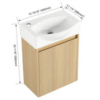 Modern Bathroom Vanity with Ceramic Basin and Storage Cabinet - Light Brown, Black, or White