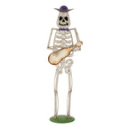 Halloween Skeleton Guitar Yard Decoration with Guitar - Metal