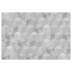 Hexagon Natural Stone Marble Decorative Tile Set with 3D Fluted Texture - Gray or White