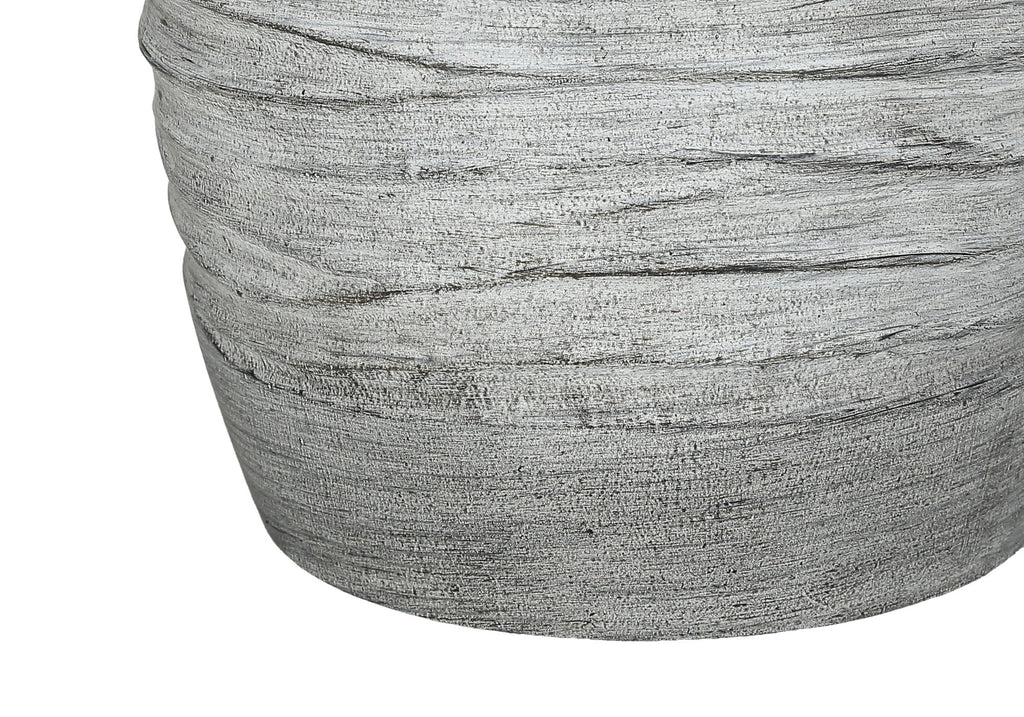 Modern Resin Table Lamp with Linen Shade - Gray / Cream
