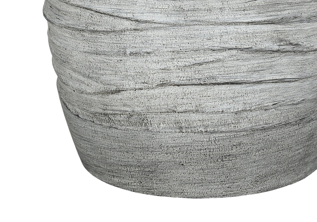 Modern Resin Table Lamp with Linen Shade - Gray / Cream