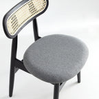Dining Chair Set with Cane Backrest - Black or Light Brown