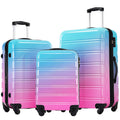 Gradient Color Hardshell Luggage Set with Spinner Wheels and TSA Lock – Light Blue or Purple