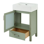 Bathroom Vanity with Ceramic Sink and Ample Storage - Blue, Green, or Black