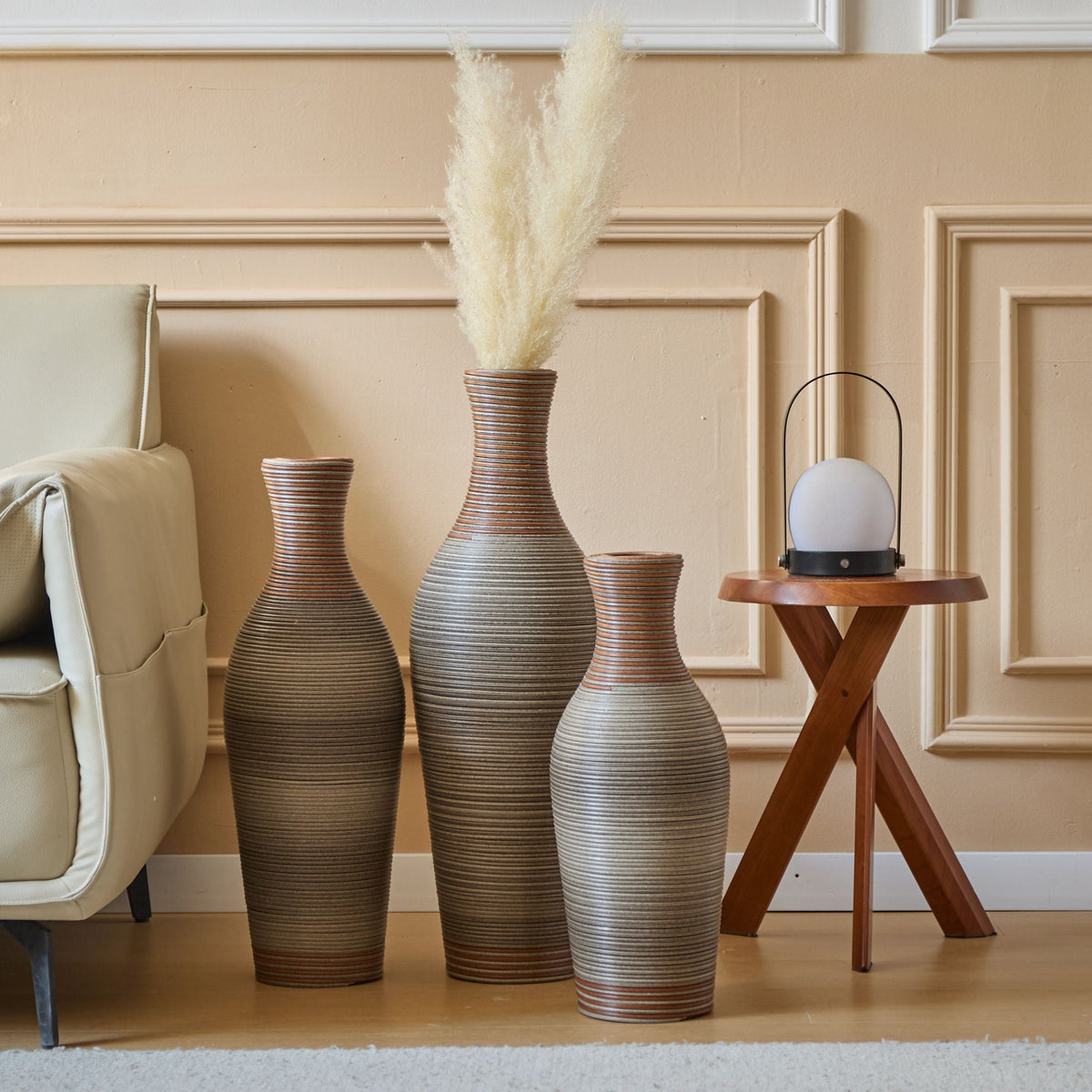 Classic And Neat Floor Vase with High Independent Stand - Multiple Colors