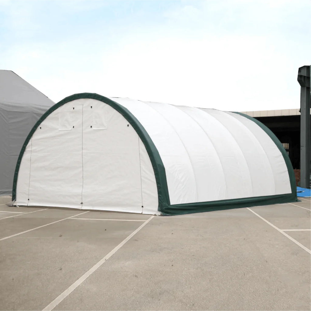 Single Truss Arch Storage PE Shelter - White