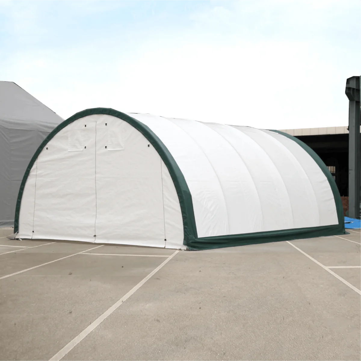 Single Truss Arch Storage PE Shelter - White
