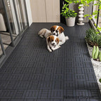H Style Interlocking Deck Tiles with Anti-Slip Design - Dark Gray or Dark Brown