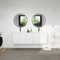 60" Bathroom Vanity with Resin Sink and Soft Close Doors - Glossy White