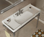 48-Inch Bathroom Ceramic Basin with 3 Pre-Drilled Holes - White or Black