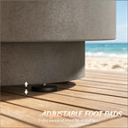 Portable Storage Box Cooler Side Table with Removable Ice Bucket - Concrete