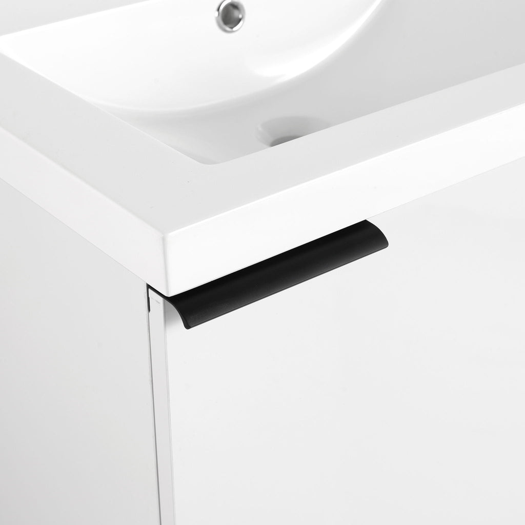 Modern Bathroom Vanity with Side Storage - Light Brown or White