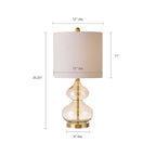 Ellipse Curved Glass Table Lamp Set of 2 with Gold Base - White