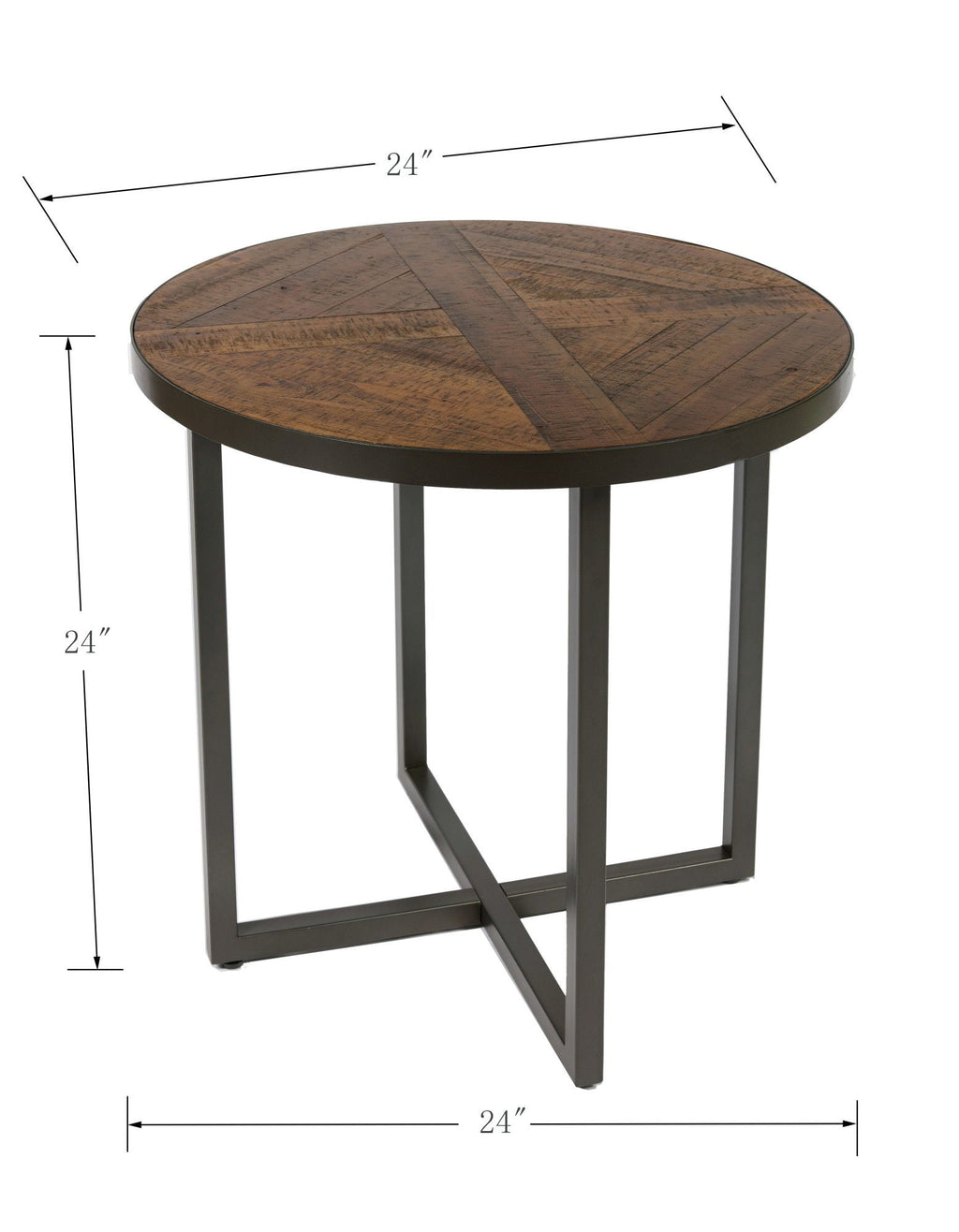 Round Solid Wood Coffee Table with Easy Assembly - Light Brown