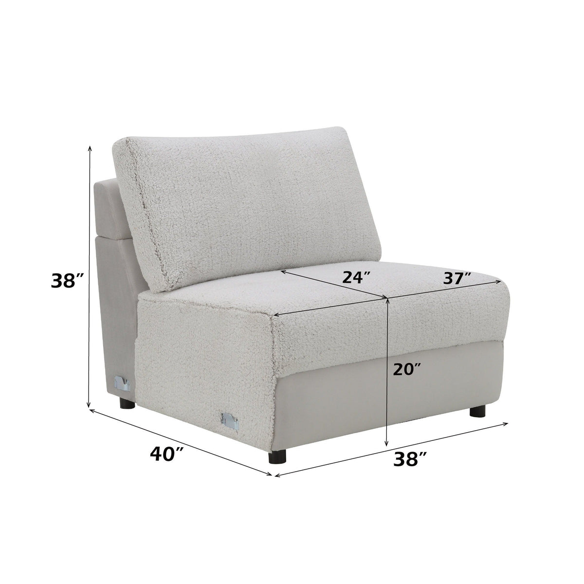 Modular Power Recliner Sectional with Cup Holders and Wireless Charging - Gray