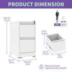 Steel Vertical File Cabinet with Lock – Multiple Sizes - Black or White