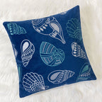 Seashells Pillow Cover with Hidden Zipper - Blue or Light Blue