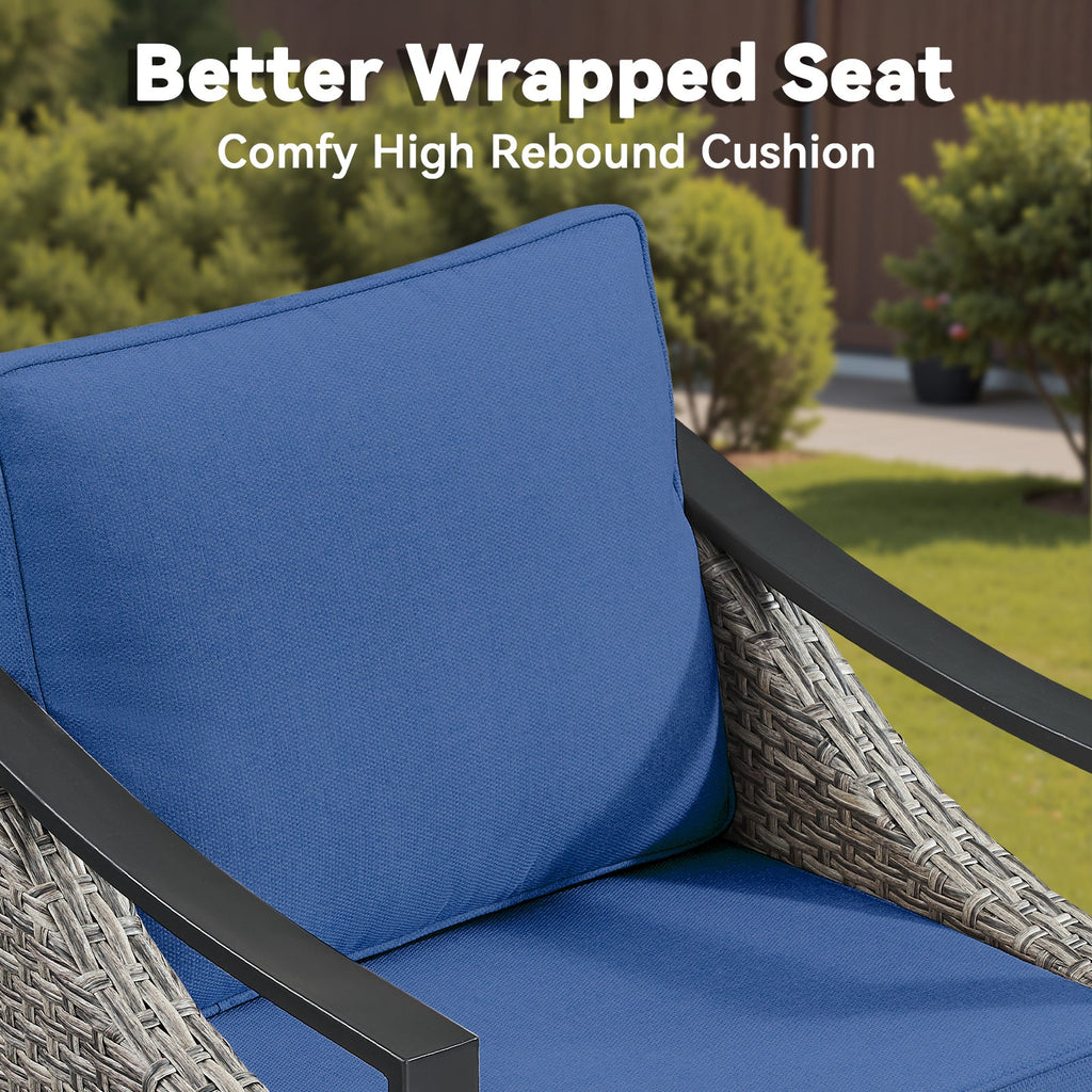 73.4" Wide Outdoor Wicker Sofa with High-Resilience Cushions - Natural