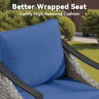 73.4" Wide Outdoor Wicker Sofa with High-Resilience Cushions - Natural