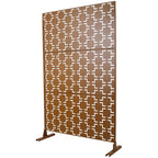 Black Metal Room Divider Privacy Screen with Rust-Resistant Finish