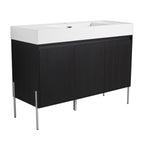 Freestanding Bathroom Vanity With Resin Sink And Storage Cabinet